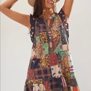 Anthropologie Pilcro Patchwork Mini Dress Sz MP
